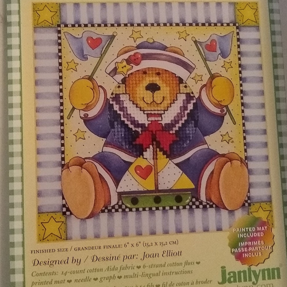 SIMPLICITIES by Janlynn "Sailor Bear" Counted Cross Stitch Kit